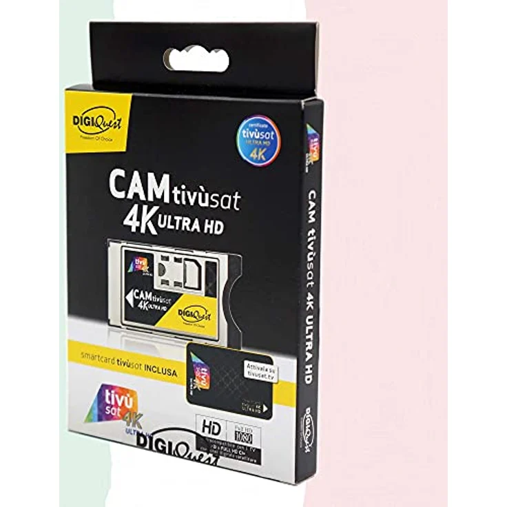 TIVUSAT 4K UHD Black Karte & EasyMouse 4K Ultra HD SmartCam von DIGIQuest - UHD CI+ Modul mit italienischen HD/4K Kanälen, Schwarz – Bild 4