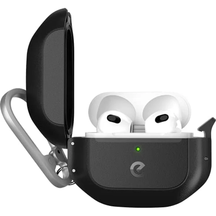 KeyBudz Element, wasserfestes Ladecase für Apple AirPods 3, Hülle Schutzhülle aus recyceltem Material, IP68 Staub- und wasserdicht,schwarz – Bild 4
