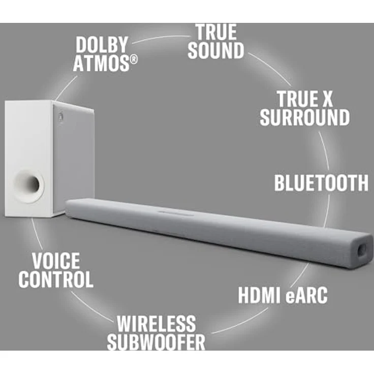 Yamaha TRUE X BAR 50A Stereo Soundbar mit Dolby Atmos®, 280 W, externe Subwoofer – Bild 5