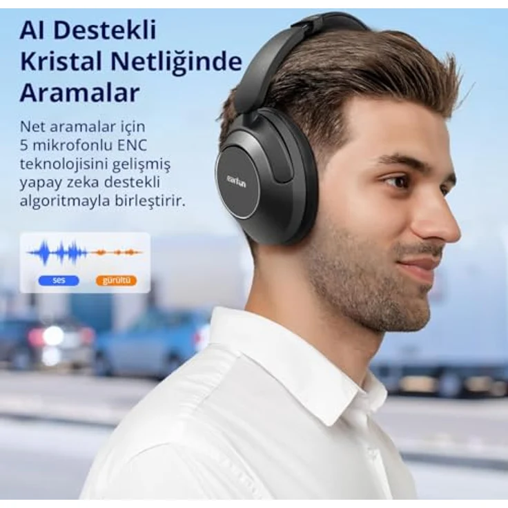 Earfun Wave Pro HP200B Black Drahtlose On-Ear-Kopfhörer mit Hi-Res Audio-Zertifizierung, Aktiver Geräuschunterdrückung und Bis zu 80 Stunden Akkulaufzeit – Bild 6