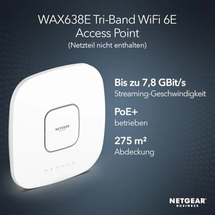 Netgear INSIGHT MANAGED WIFI 6E AXE7800 TRI-BAND ACCESS POINT WAX638E, 4800 Mbit/s, hochleistungsfähige WiFi 6E-Konnektivität für Wohn- und Geschäftsräume – Bild 2