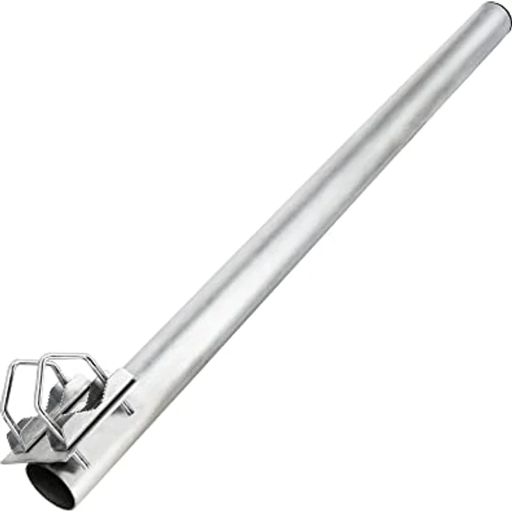 SkyRevolt Balkon-Halter 80cm, Ø 48mm Stahl Mast mit 2 verzinkten Schellen zur Montage von Satelliten-Schüsseln und Antennen – Bild 1