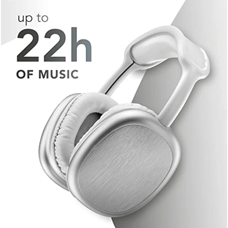 Music Sound | Bluetooth-Kopfhörer MAXI2 | Kopfhörer Around Ear Bluetooth 5.0 - Play Time 22h - Charging 1,5h - Integriertes Mikrofon - Bedienelemente am Pavillon und verstellbarem Kopfband, Weiße – Bild 5