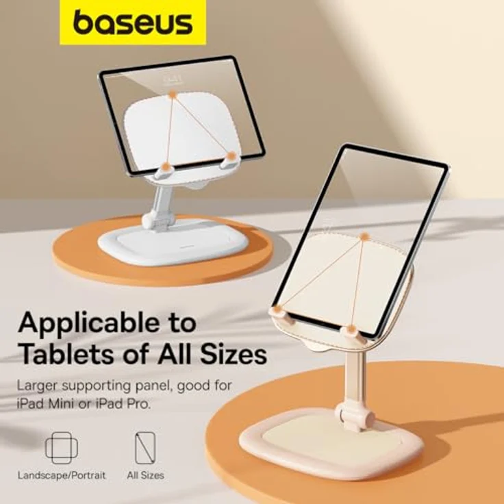 Baseus Seashell Series Verstellbarer Tablet-Ständer – Weiß, Höhenverstellbar, kompakt zusammenklappbar – Bild 6