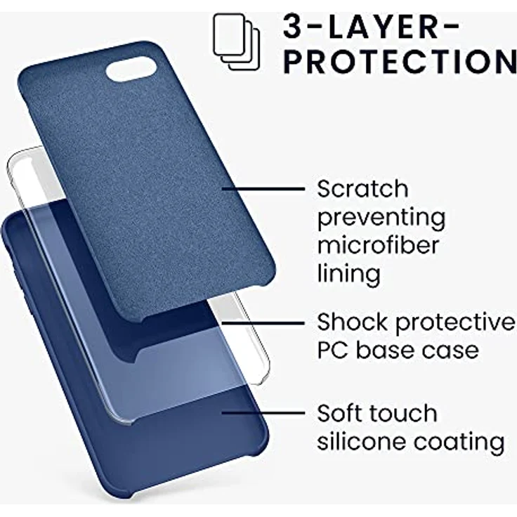 kwmobile TPU Case gummiert für Apple iPhone 7 / 8 Marineblau – Bild 2