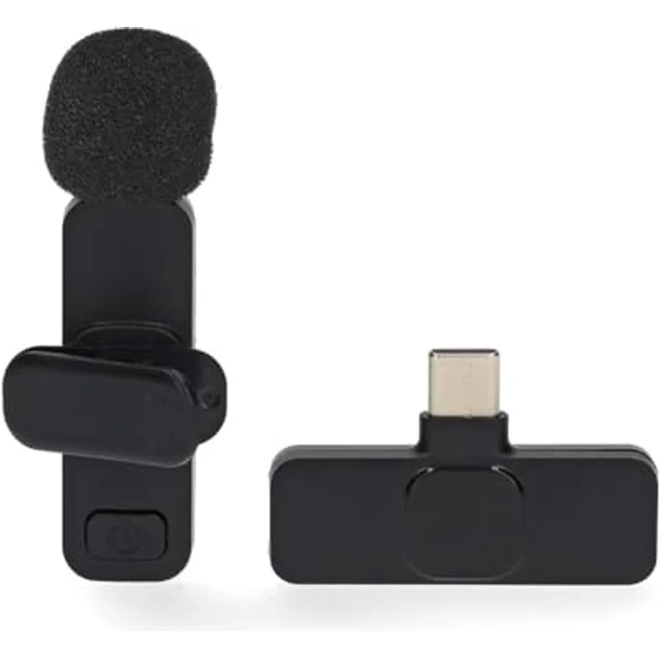 Nedis MICW110BK, kabelloses USB-C Lavaliermikrofon mit omnidirektionalem 360° HD-Mikrofon, 5 Stunden Betriebszeit, schwarz – Bild 4