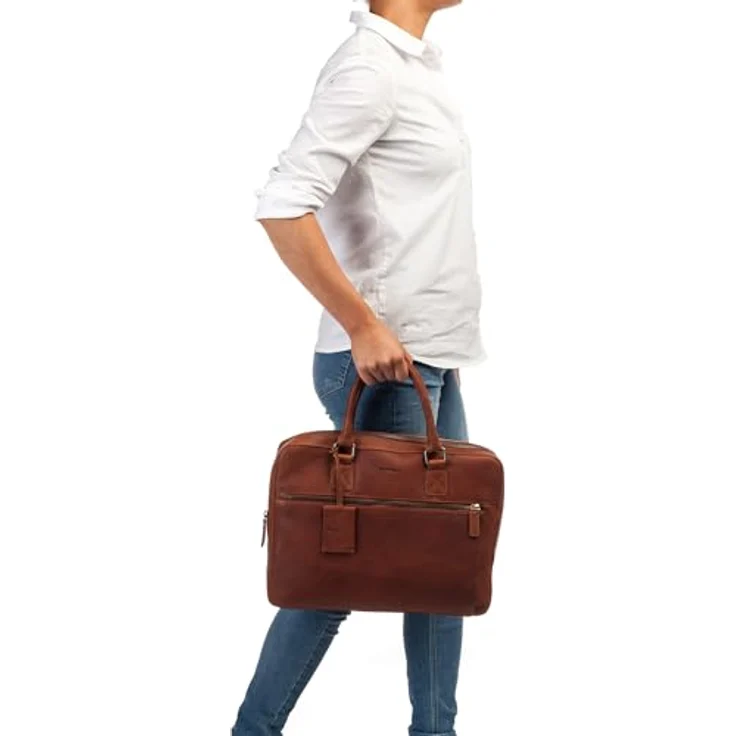 Burkely Antique Avery Aktentasche, 38 cm Leder mit Laptopfach, braun – Bild 2