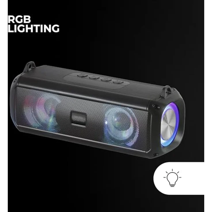 Mars Gaming MSB-XT, Bluetooth Lautsprecher und Soundbar mit 20 W Leistung, tragbar, RGB-Beleuchtung, bis zu 8 h Akkulaufzeit, Schwarz – Bild 5