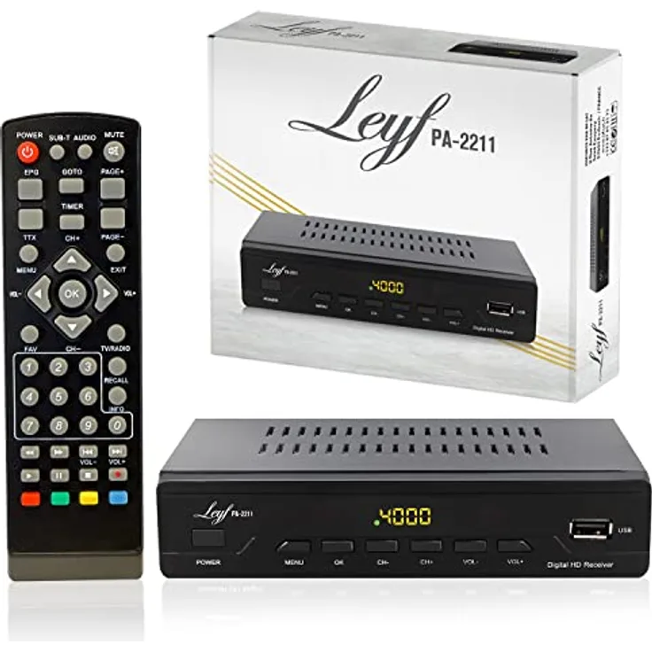 LEYF PA-2211 Kabel Receiver DVB-C Digitales Kabelfernsehen Full HD TV( C2, HDTV, DVB-T/T2, HD, SCART, USB) Kabelfernsehen für alle Kabelanbiete