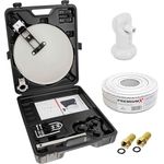 Premium X Camping SAT-Anlage, Satellitenschüssel im Koffer mit Single LNB und 15m Kabel, 2x F-Stecker, mobil und schnell aufgebaut