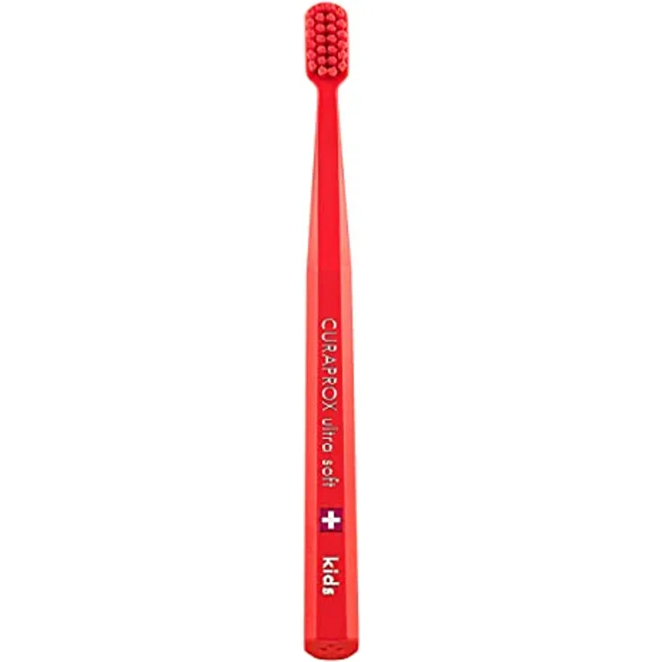 Curaprox CS Kids Zahnbürste - Handzahnbürste für Kinder mit 5500 Ultra Soft CUREN Borsten und kleinem Bürstenkopf - Rot - Preisvergleich