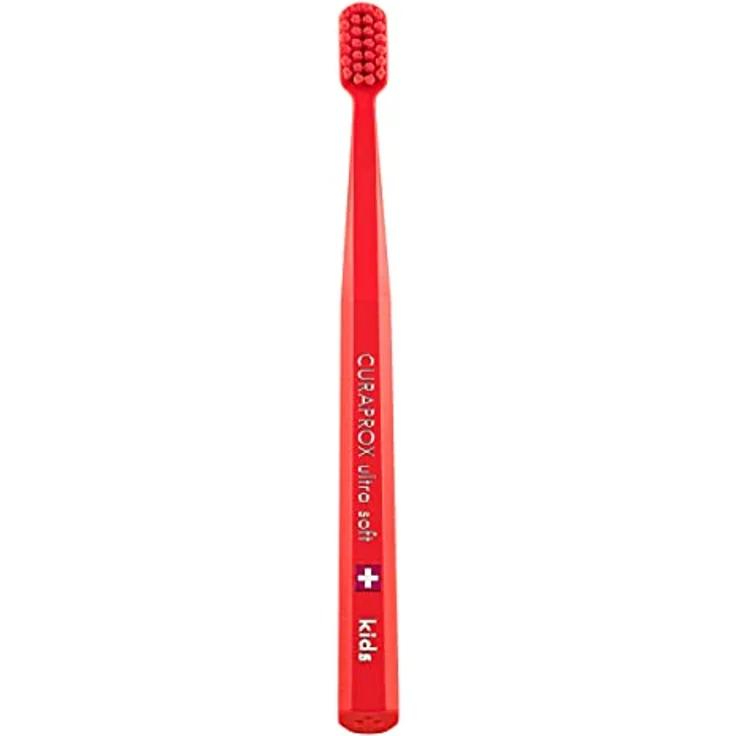 Curaprox CS Kids Zahnbürste - Handzahnbürste für Kinder mit 5500 Ultra Soft CUREN Borsten und kleinem Bürstenkopf - Rot - Preisvergleich – Bild 1
