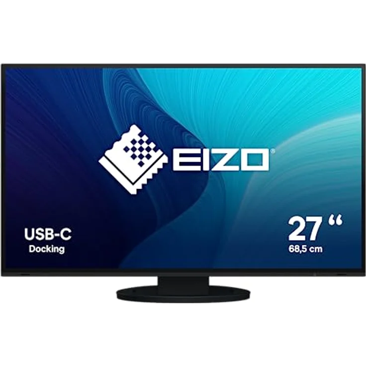 EIZO FlexScan EV2781-BK 68,5 cm (27 Zoll) Monitor (HDMI, USB Hub, USB-C, DisplayPort, 5 ms Reaktionszeit, Auflösung 2560 x 1440, höhenverstellbar) schwarz – Bild 1