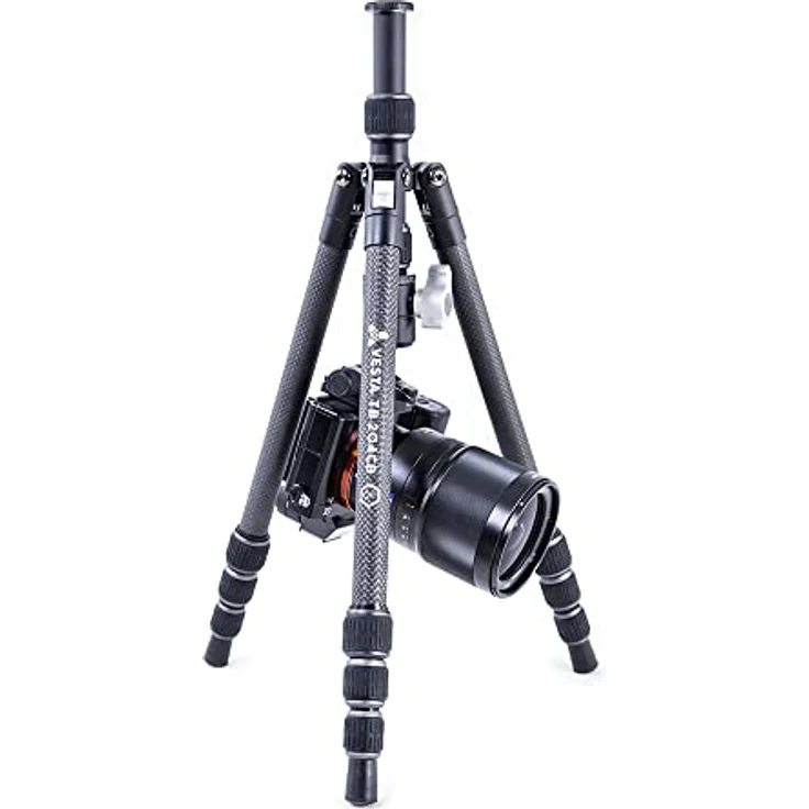 Vanguard Vesta TB 204CB Reisestativ aus Carbon, leicht, Kugelkopf, 4 Abschnitte, grau – Bild 4
