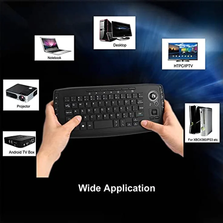 Docooler E30 2,4 GHz Wireless Keyboard mit Trackball Maus Scrollrad Fernbedienung für Android TV BOX Smart TV PC Notebook – Bild 4