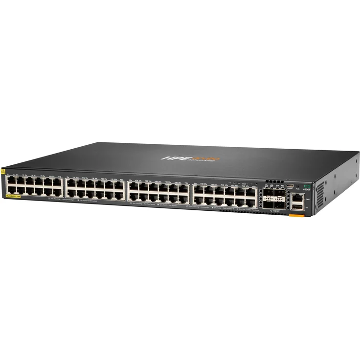 Aruba HPE Networking CX 6200F 48G 4SFP+ Switch, 48 Ports, cloud-orientiertes Design, stapelbar, integrierte Hochgeschwindigkeits-Uplinks