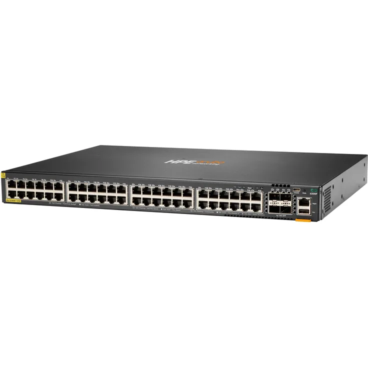 Aruba HPE Networking CX 6200F 48G 4SFP+ Switch, 48 Ports, cloud-orientiertes Design, stapelbar, integrierte Hochgeschwindigkeits-Uplinks