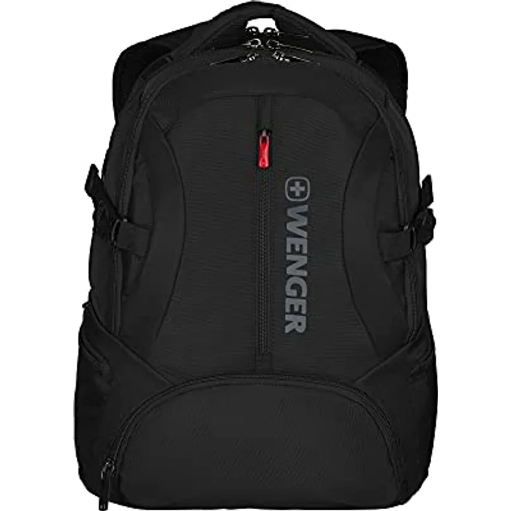WENGER Transit Laptop-Rucksack mit Tablet-Fach, Notebook bis 16 Zoll, Tablet bis 10 Zoll, Organizer, 27 l, Damen Herren, Büro Business-Reisen Uni, Schwarz, 600636 – Bild 1