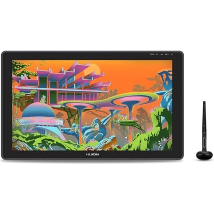 HUION KAMVAS 22 Plus Grafiktablett mit Display, volllaminierter QD-Bildschirm, 140% sRGB, Android-Unterstützung, Schwarz – Bild 2