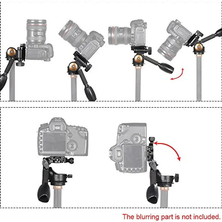 Andoer QZSD Q08 Video Stativ Kugelkopf 3-Wege Fluid Head Kipphebel mit Schnellwechselplatte für DSLR Kamera-Stativ Einbeinstativ – Bild 10