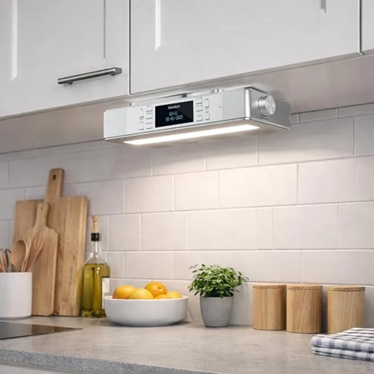 Karcher RA 2038D-S, Küchenradio mit UKW/DAB+ Radio, Bluetooth, Dual-Alarm Wecker, Countdown-Timer und integrierter Leuchte, Silber – Bild 5