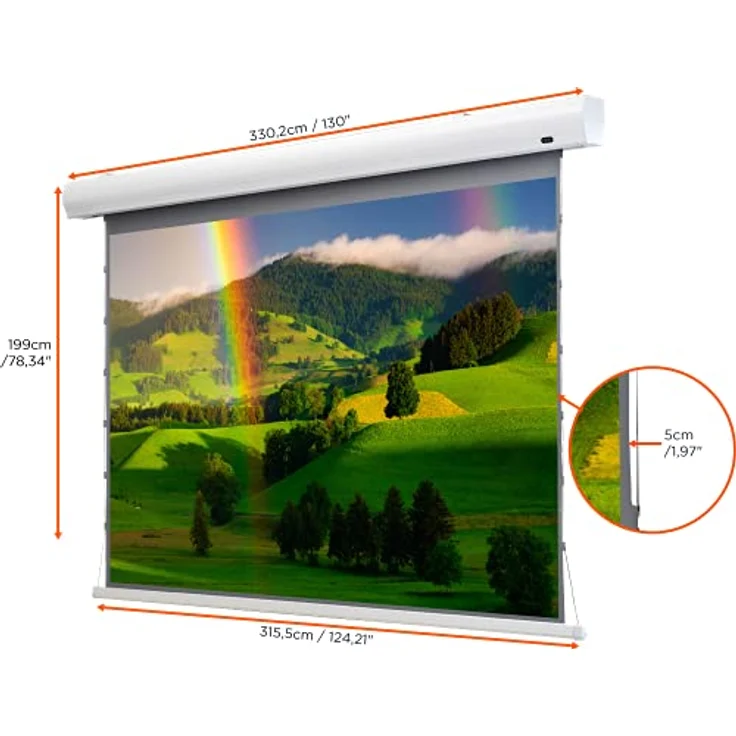 celexon HomeCinema Motorleinwand Tension 298 x 168 cm 135'' - Dynamic Slate ALR – Bild 3