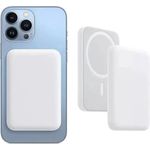 Kevin Frotscher (FroShop) MagSafe Akku Powerbank für Original Apple iPhone 12 13 14 15 Pro Plus Powerbank 5000 mAh - Kabellos Magnetisch Dünn Leicht Kapazität - Farbe Weiß