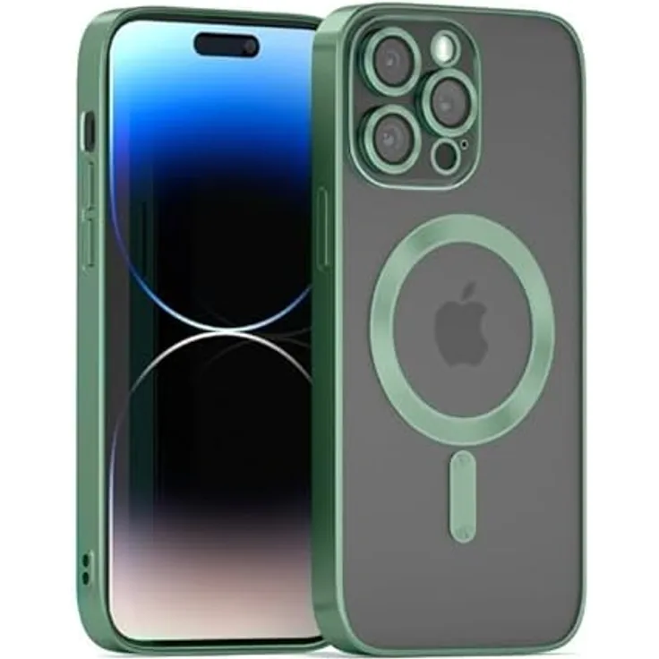 MagSafe Hülle mit Kameraschutz kompatibel mit iPhone 12 Pro Max Grün