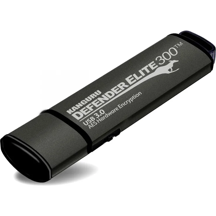 Kanguru Defender Elite300, 512GB FIPS 140-2 Level 2 USB Stick mit Hardwareverschlüsselung, Schwarz