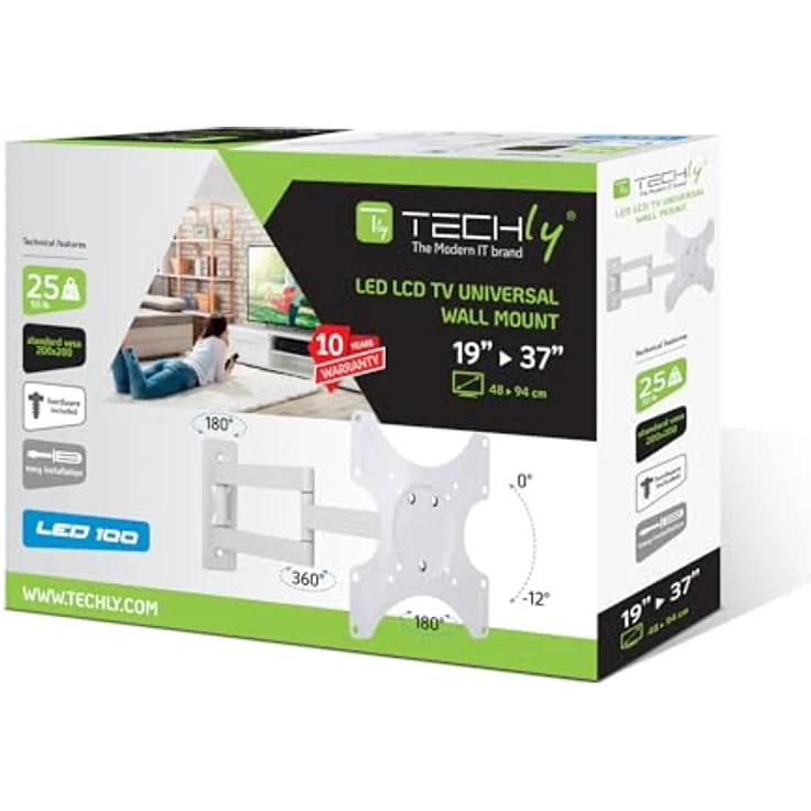 Techly LCD-Led-Plasma Brack. 19-42'' White – Bild 2