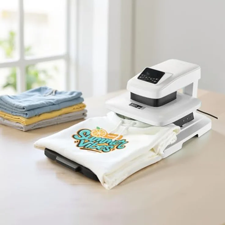 VEVOR automatische Hitzepresse AP-999, 38 x 38 cm T-Shirt-Presse mit digitaler Anzeige, automatischer Freigabe und einstellbarem Druck, Weiß – Bild 8