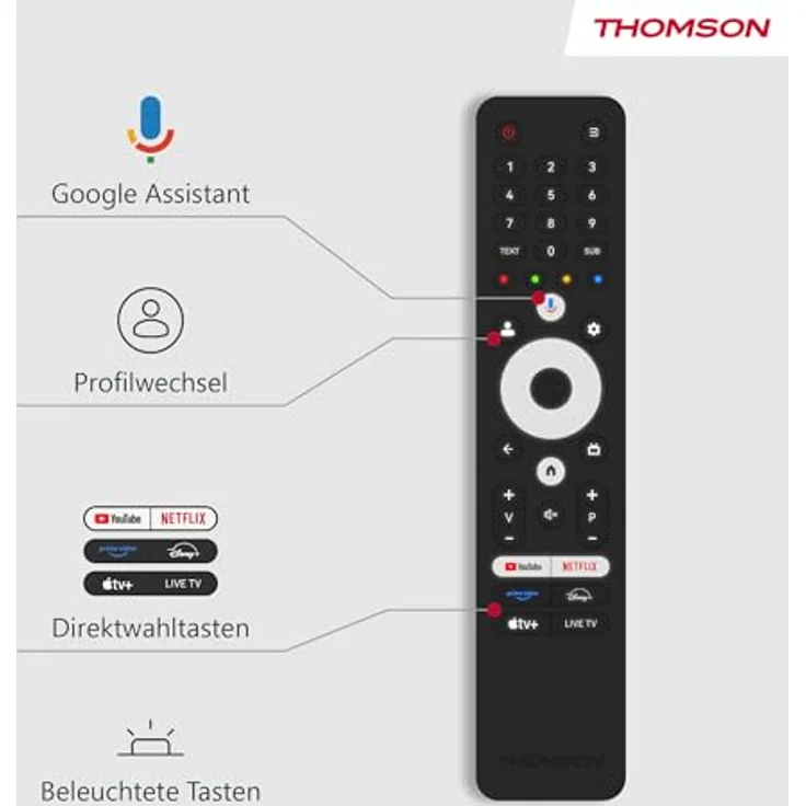 Thomson 50QG7C14, 50 Zoll 4K Ultra HD Smart-TV mit QLED Pro, Dolby Vision, Dolby Atmos, WLAN, schwarz – Bild 7