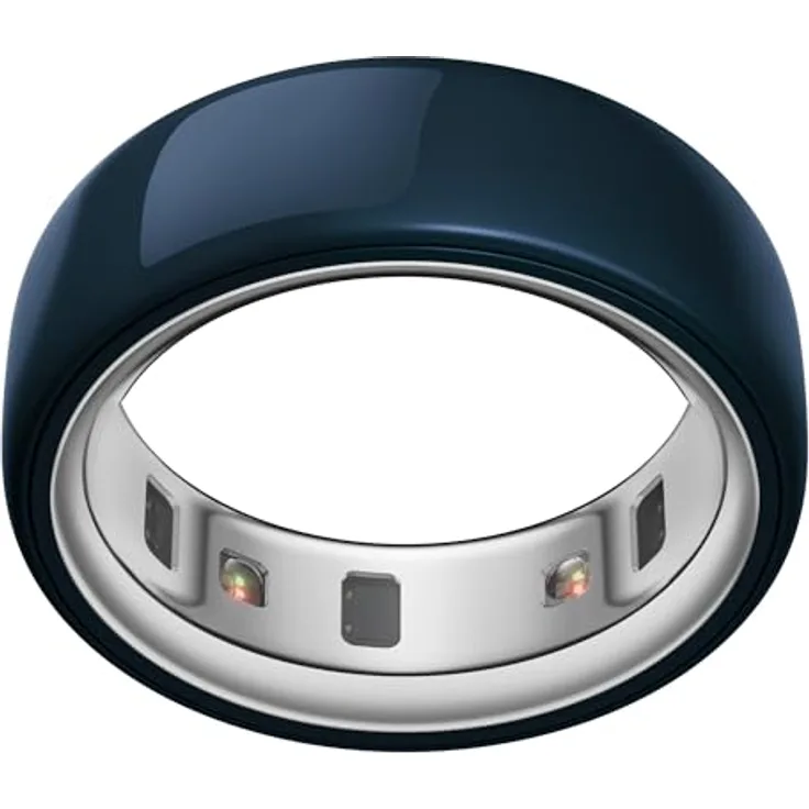 Oura Ring 4 Ceramic, Smart Ring mit 40+ biometrischen Werten, Blau (Midnight, Größe 11)