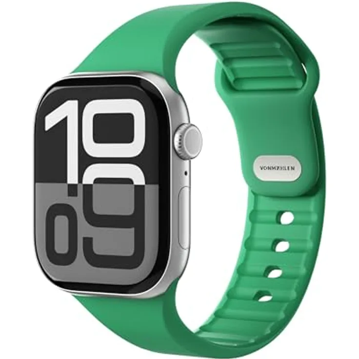 Vonmählen Classic Band 2, Silikon Uhrenarmband für Apple Watch, 40 mm, Grün, mit Belüftungskanälen und schweißresistentem Design