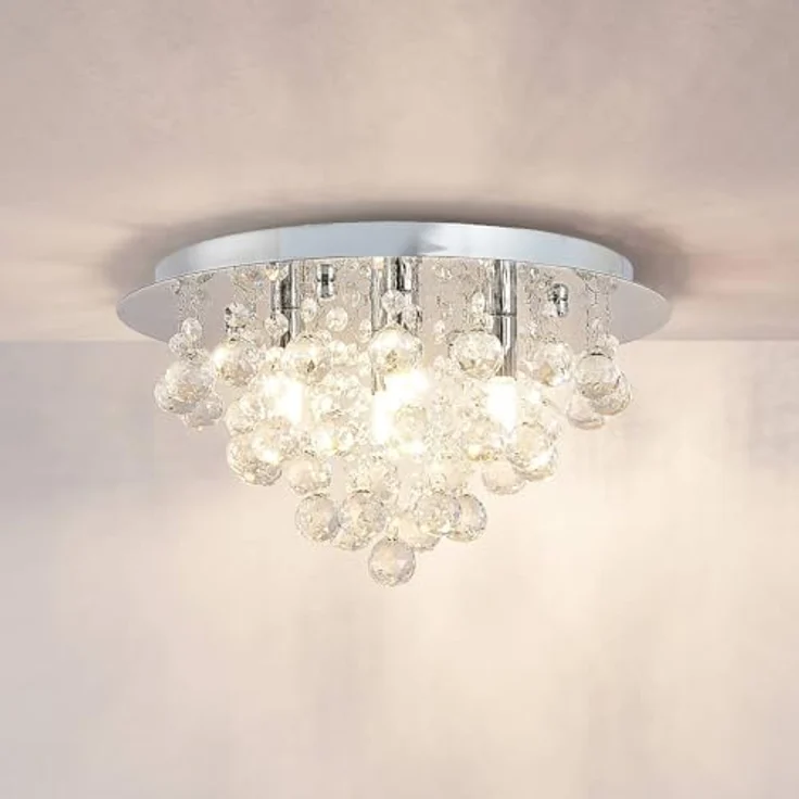 Lindby Deckenlampe 'Antonino' in Chrom aus Kristall (4 flammig, G9) - Wohnzimmerleuchte in stilvollem Design – Bild 5