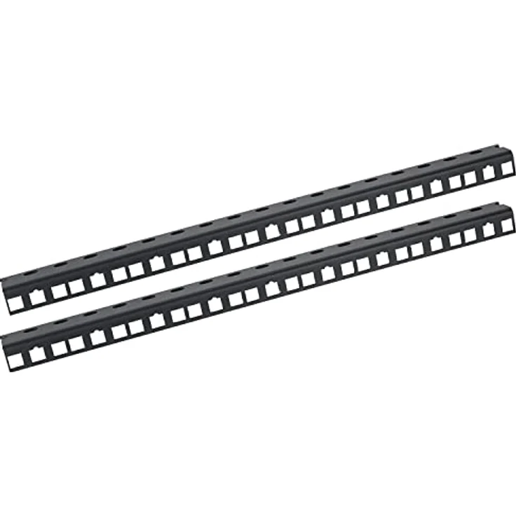 HMF 66809-02 Rackschiene für Serverschrank, 2 Stück, 10 Zoll, 9 HE, aus stabilem Stahlblech, Schwarz – Bild 1