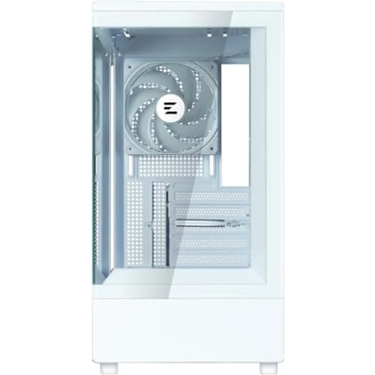 Zalman P10 Mini Tower PC-Gehäuse (weiß) mit gehärtetem Glas und ARGB-Lüfter – Bild 4