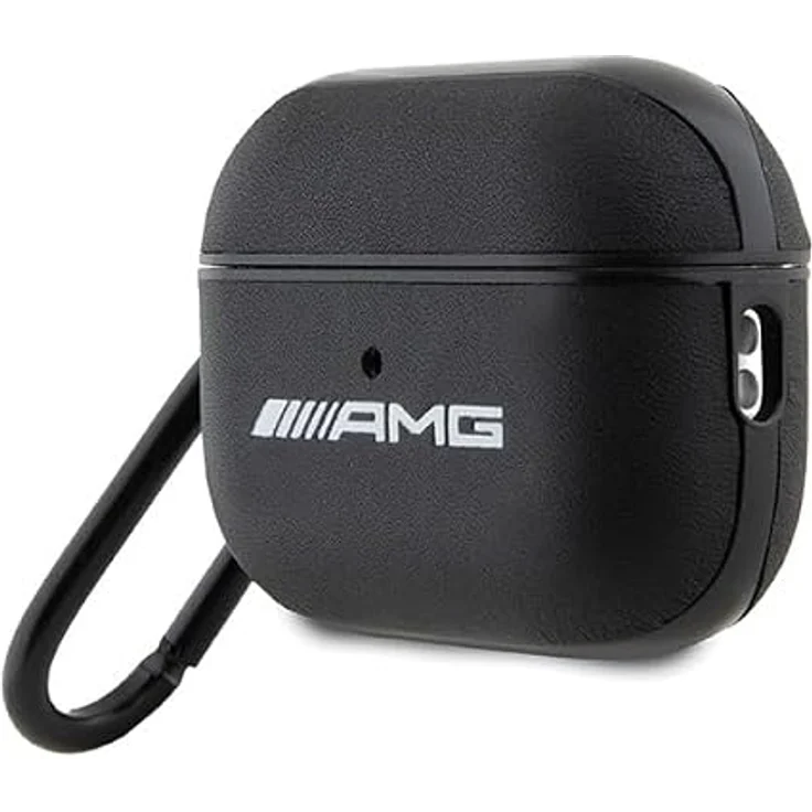 Mercedes AMG Amap2Slwk AirPods Pro 2, Schutzabdeckung aus schwarzem Leder mit auffälligem weißem Logo, 2022/2023 – Bild 3