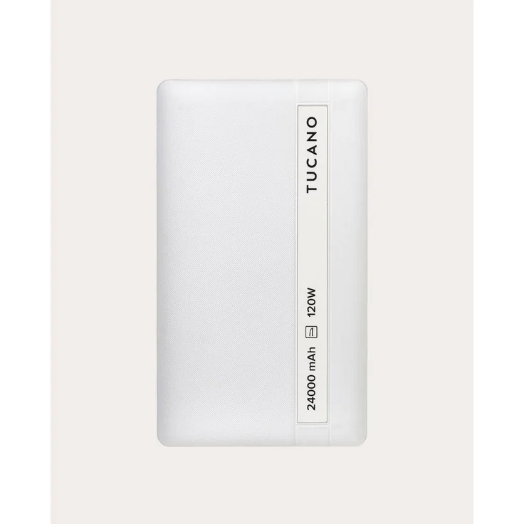 Tucano Powerbank für Laptop, 24000 mAh, 120W, ultradünn, Weiß