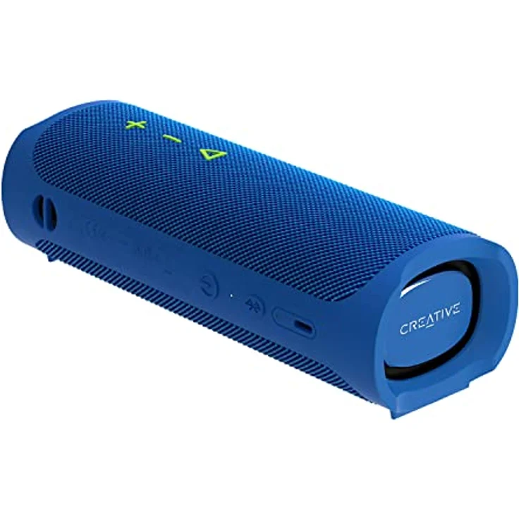 CREATIVE MUVO Go Tragbarer wasserdichter Bluetooth-5.3-Lautsprecher mit bis zu 18 Stunden Akkulaufzeit, wasserdicht gemäß IPX7 und mit starker Bassleistung, kabellose Stereoverbindung (Blau) – Bild 1