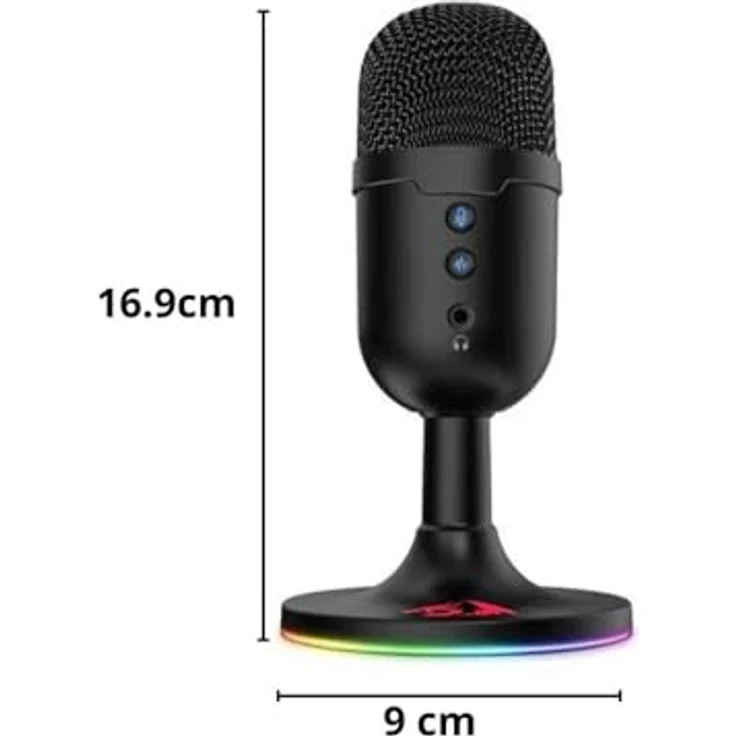 Redragon Pulsar GM303 Streaming-Mikrofon, Schwarz, USB Plug-and-Play, RGB-Beleuchtung, Hintergrundgeräuschreduzierung, Frequenzbereich 100-16.000 Hz – Bild 4