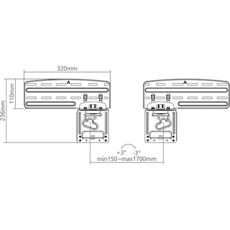 NEDIS Feste TV-Wandhalterung - 43-85" - Mikrowandabstand - Stahl - Schwarz – Bild 5