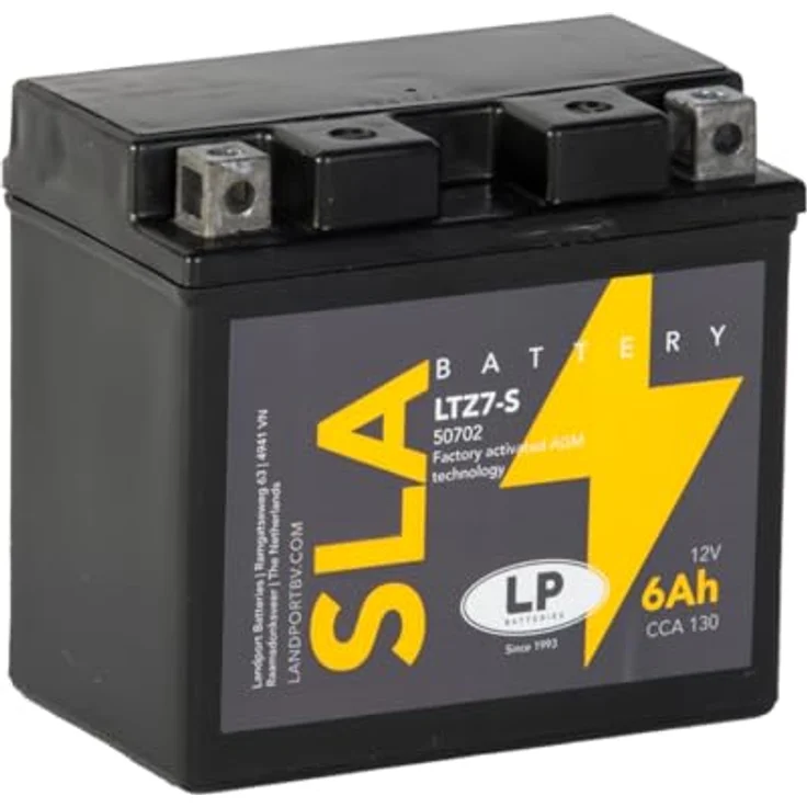Landport LTZ7-S, AGM SLA 12V 6Ah Motorradbatterie mit 130 Ampere Kaltstartleistung, wartungsfrei und auslaufsicher – Bild 2