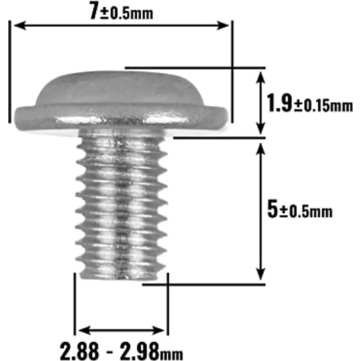 Poppstar Festplattenschrauben für 2,5 Zoll Festplatten, M3x5mm, silber, 50er PC Schrauben Set zur Befestigung von Festplatten (1008194) – Bild 3