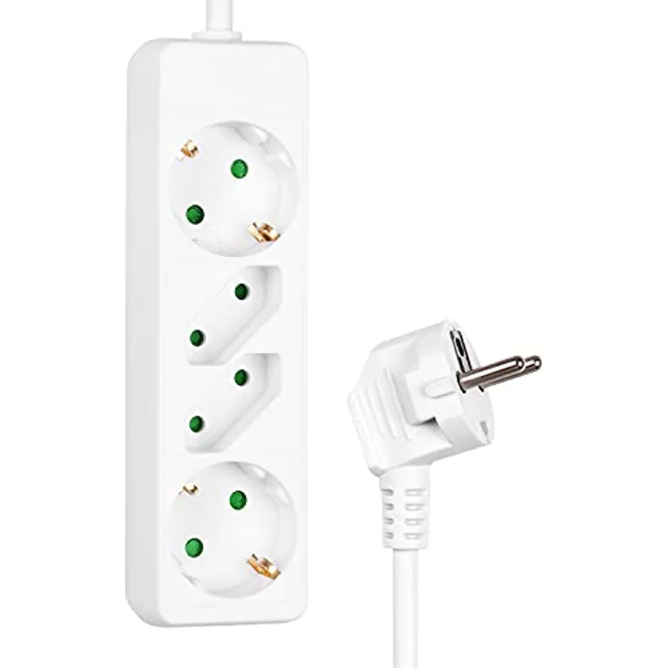 HEITECH 04003486 Steckdosenleiste 250 V 4-Wege ohne Schalter in Weiß - Preisvergleich – Bild 2