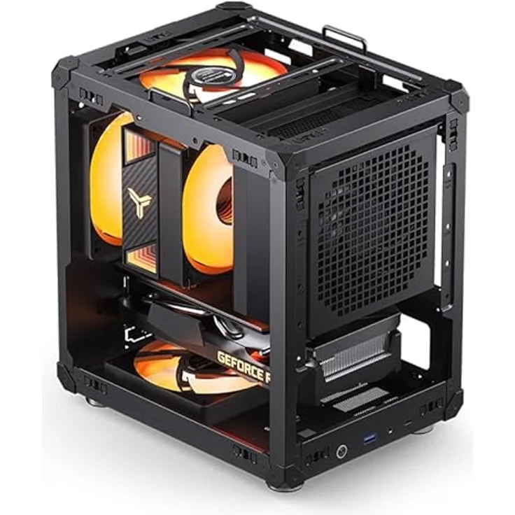 Jonsbo C6-ITX PC Gehäuse, Mini-ITX - schwarz, bis zu 3 Lüfter, Platz für 2 Laufwerke – Bild 3