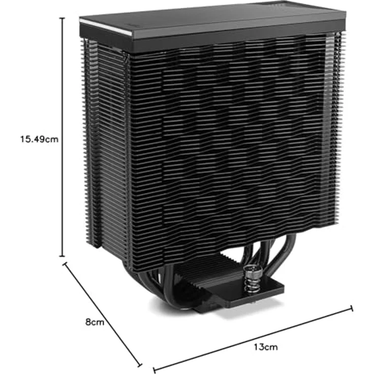 Nox Hummer H-400, CPU Kühler mit 4 Kupfer-Heatpipes, 155 mm, Schwarz, ultra-leise und hohe Kühlkapazität – Bild 10