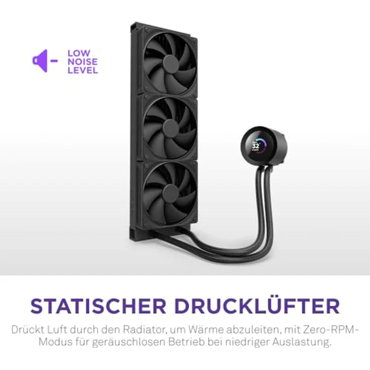 NZXT Kraken Plus 360, CPU Wasserkühler mit drei 120 mm Lüftern und maximaler Drehzahl von 2000 U/min, schwarz – Bild 6