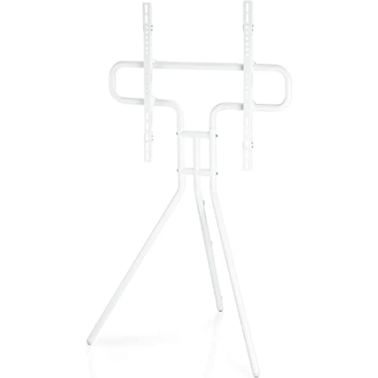 Hama TV Ständer im Staffelei Design (stabiler Fernsehständer für 37-75 Zoll, höhenverstellbarer TV Stand als Tripod, kompaktes TV Stativ, VESA kompatibler Bodenständer) weiß – Bild 1