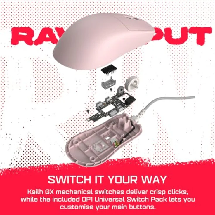Endgame Gear OP1 8k (v2) - Raw Input Edition - Gaming Maus mit PixArt PAW3950 Sensor, 8000Hz Polling-Rate, Pink – Bild 8